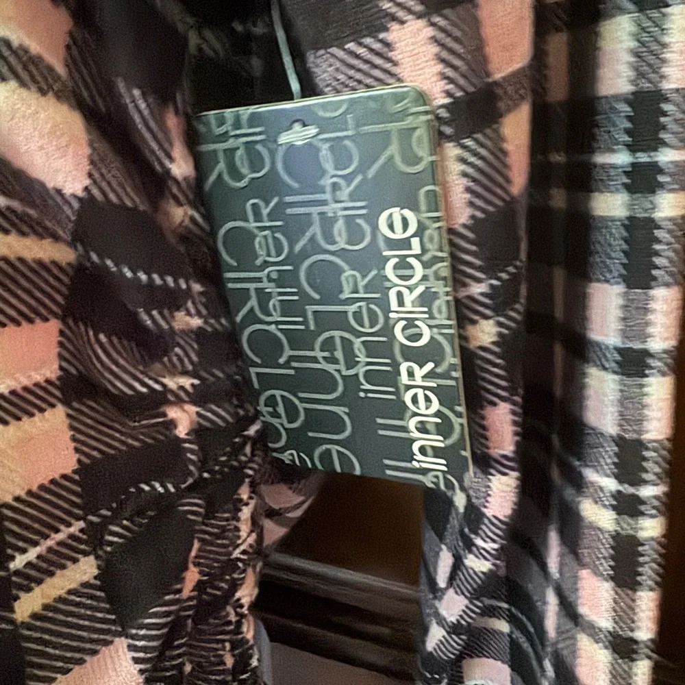 Plaid Pink and Black Women's Top - Picture 3 of 5